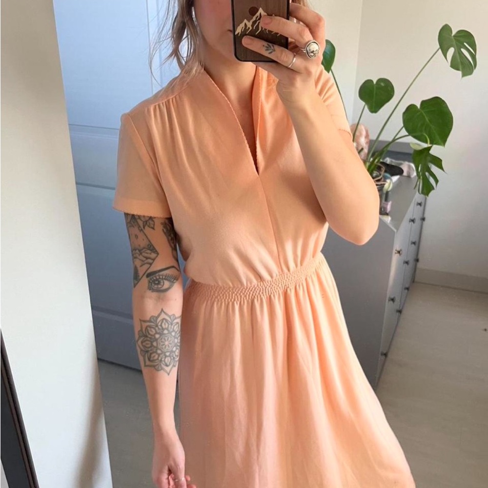 70’s vintage peach Cora’s Closet dress